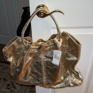 Michael Kors gold tote bag